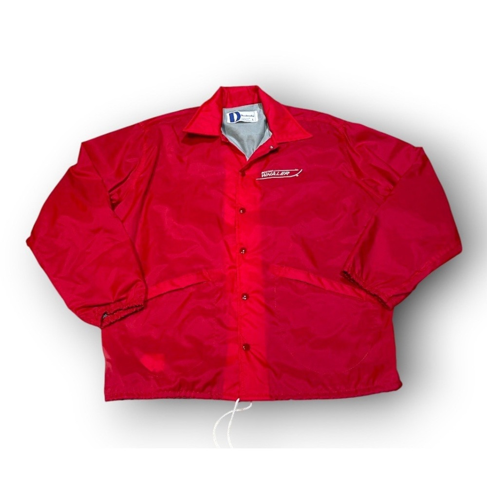 Vintage 80s Dunbrooke Pla-Jac Boston Whaler Coach Jacket Red Nylon L NOS New